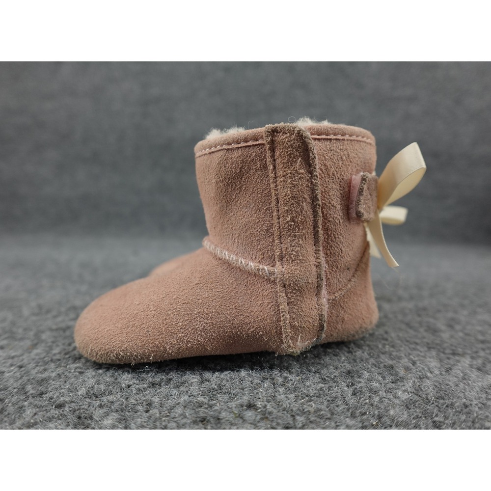UGG Jesse Bow II Booties Infant 2/3 Pink Good Suede Sheepskin 1018452I